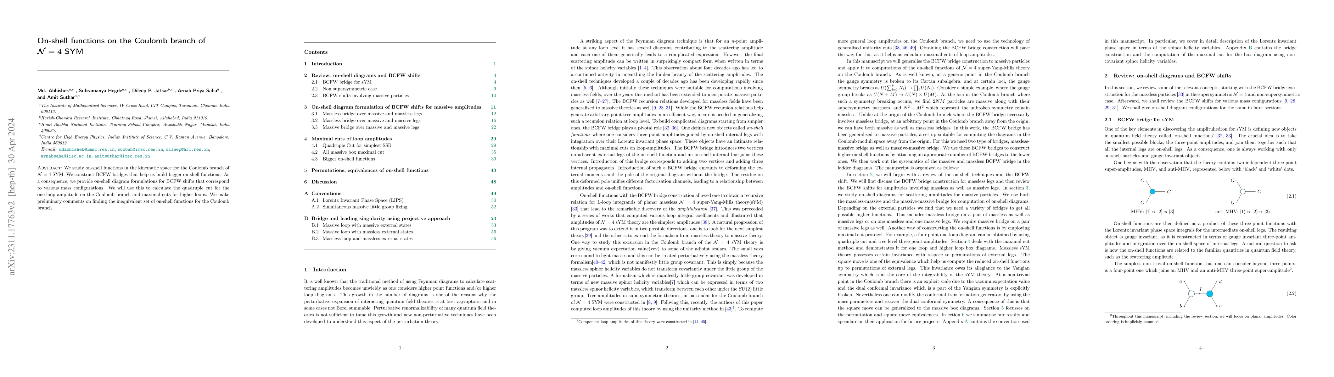 Thumbnail for On-shell functions on the Coulomb branch of $\mathcal{N}=4$ SYM