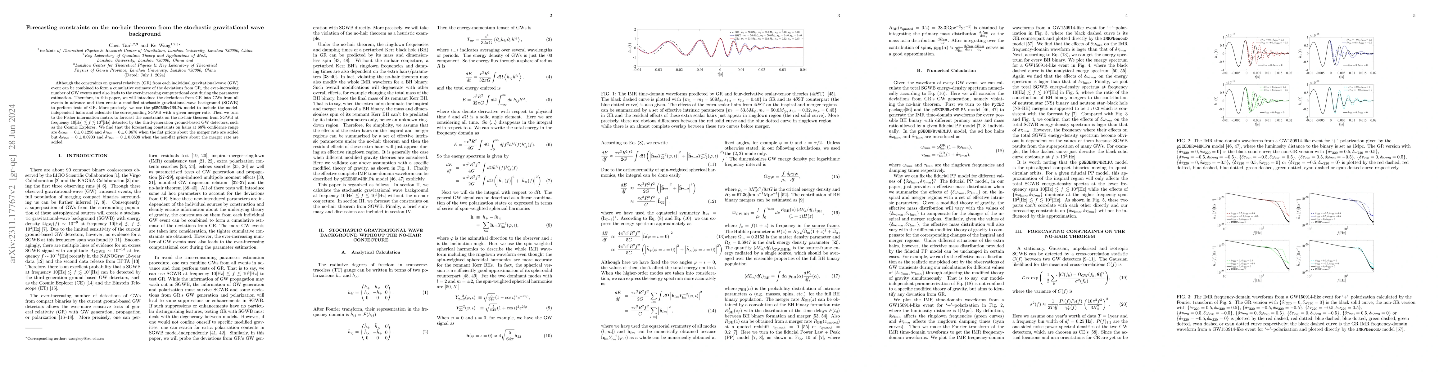 Thumbnail for Forecasting constraints on the no-hair theorem from the stochastic
  gravitational wave background