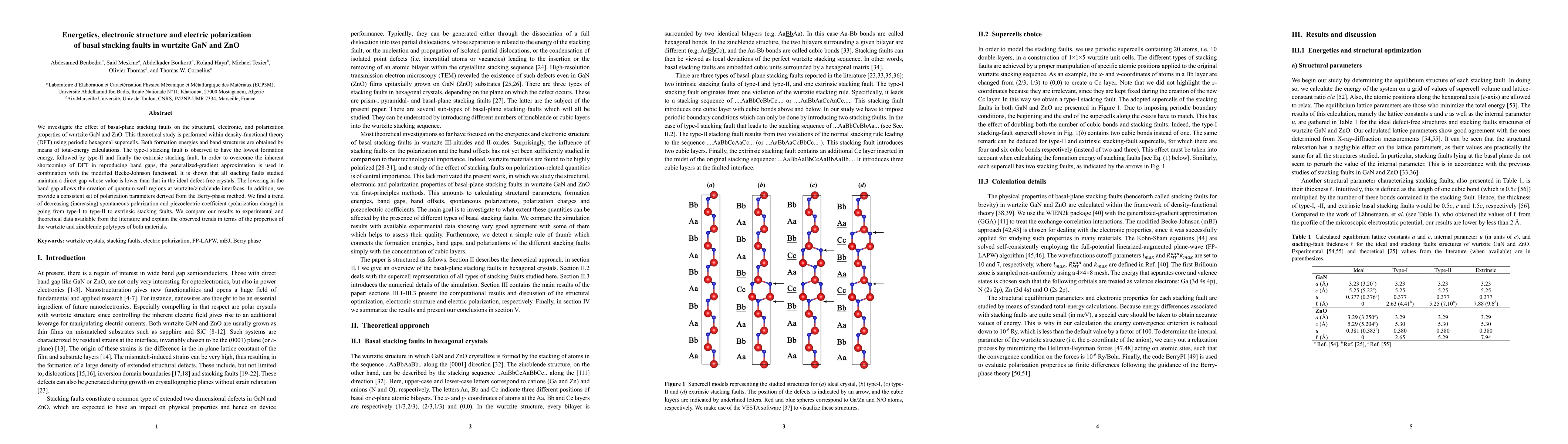 Thumbnail for Energetics, electronic structure and electric polarization of basal
  stacking faults in wurtzite GaN and ZnO