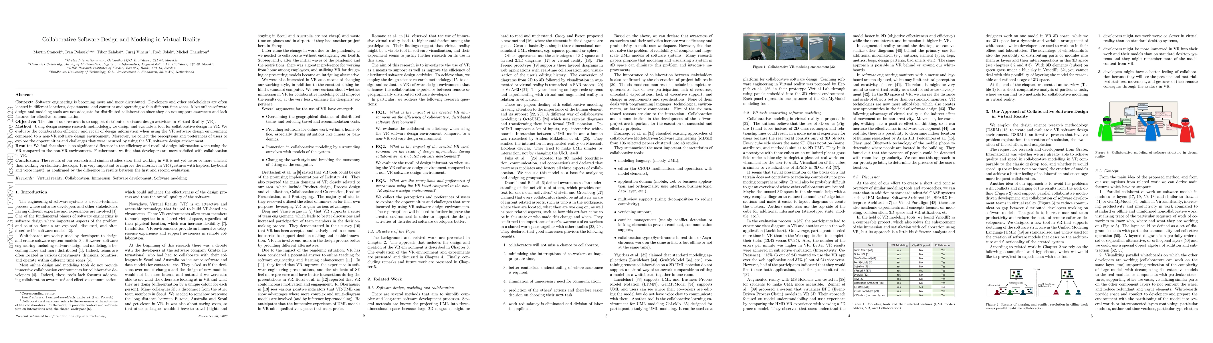 Thumbnail for Collaborative software design and modeling in virtual reality