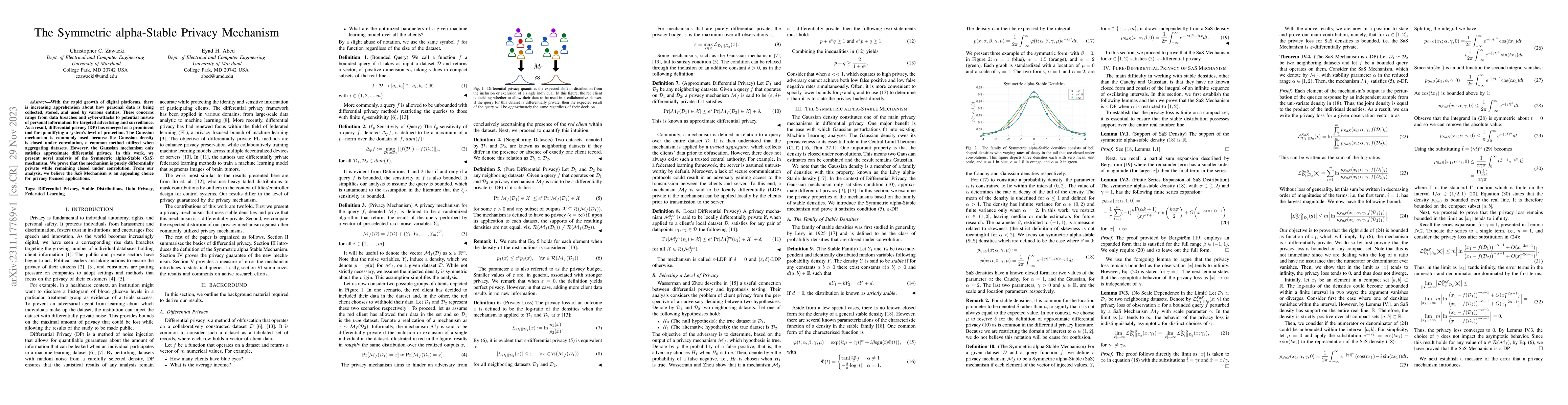 Thumbnail for The Symmetric alpha-Stable Privacy Mechanism