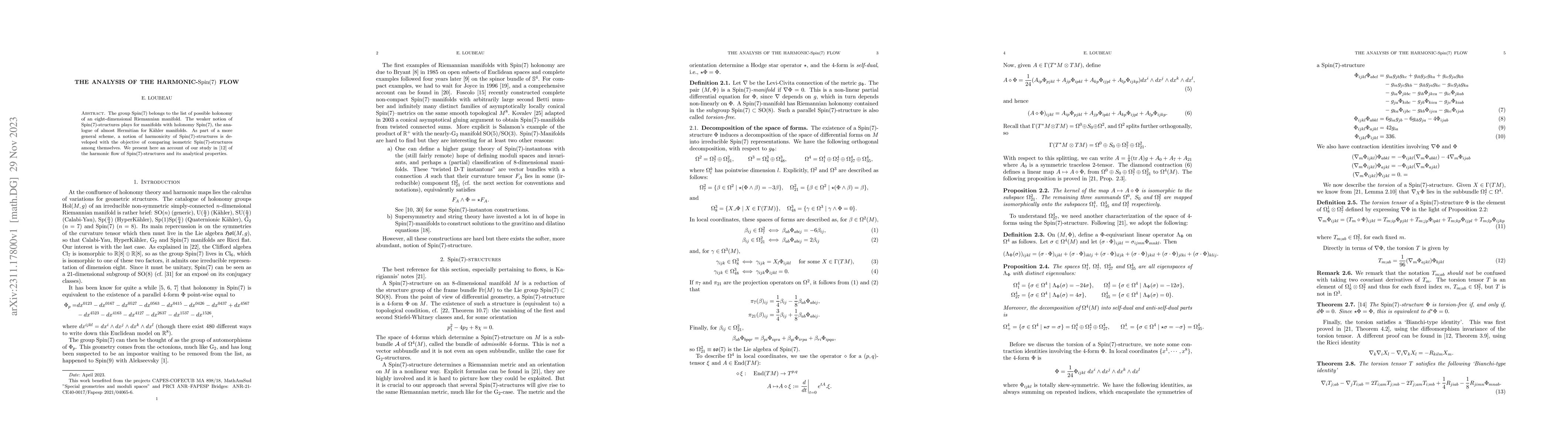 Thumbnail for The analysis of the harmonic-spin(7) flow