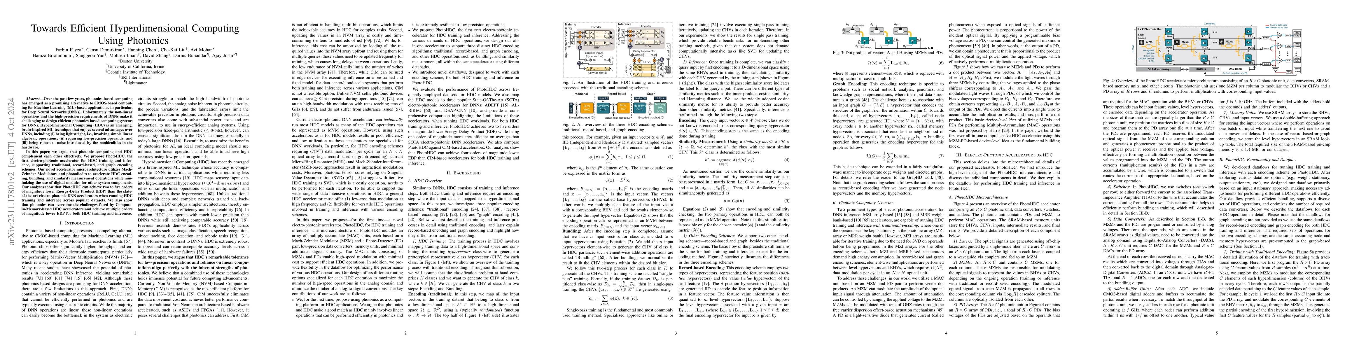 Thumbnail for Towards Efficient Hyperdimensional Computing Using Photonics
