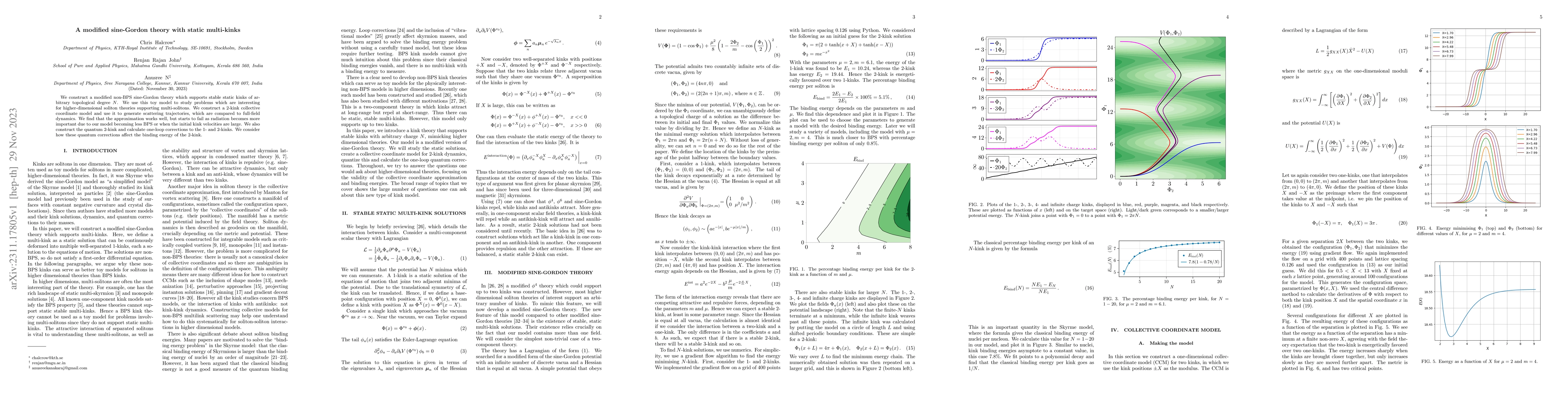 Thumbnail for A modified sine-Gordon theory with static multi-kinks