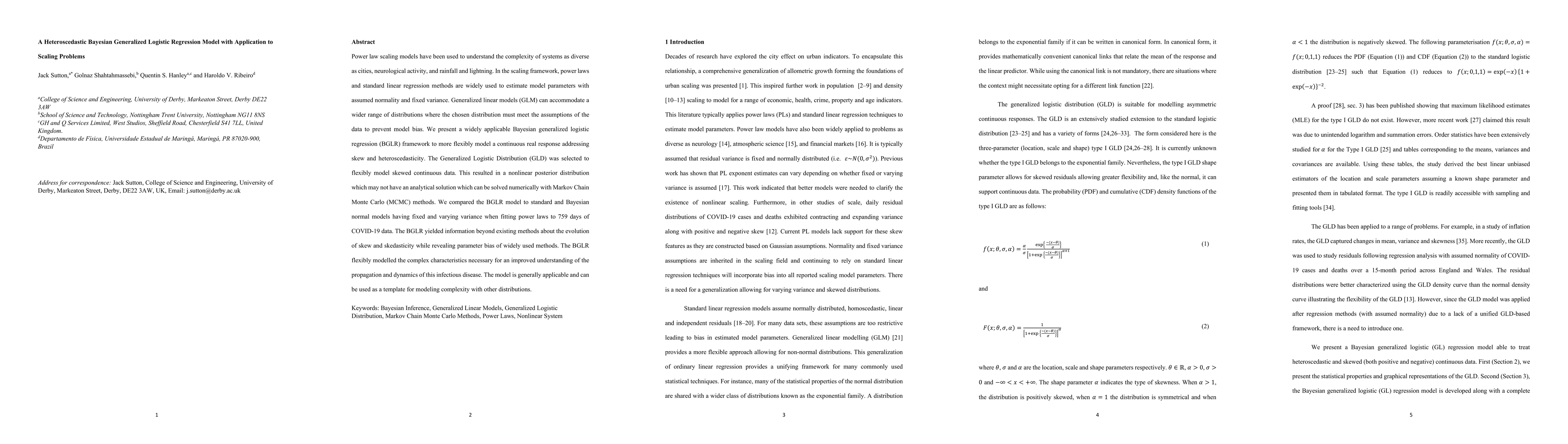 Thumbnail for A Heteroscedastic Bayesian Generalized Logistic Regression Model with
  Application to Scaling Problems
