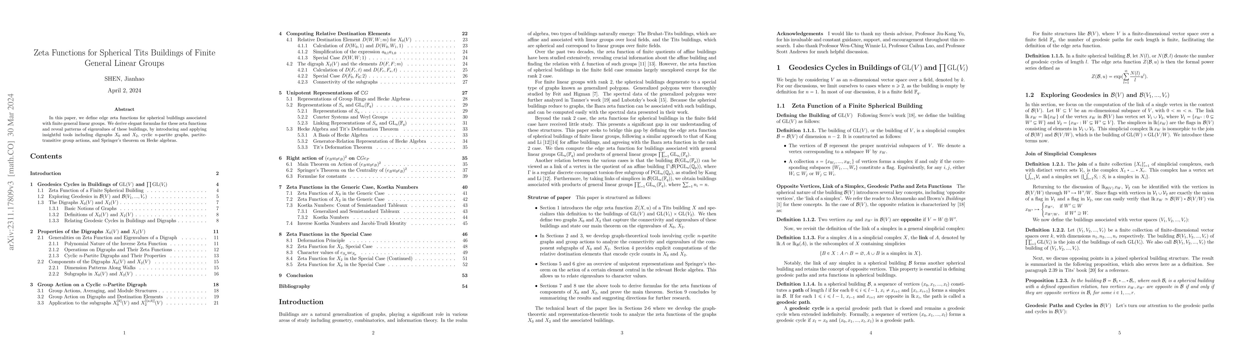 Thumbnail for Zeta Functions for Spherical Tits Buildings of Finite General Linear
  Groups