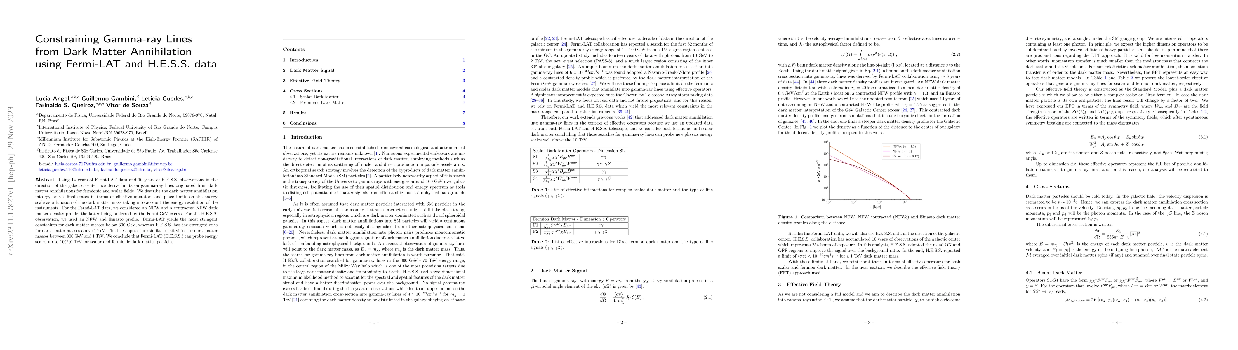 Thumbnail for Constraining Gamma-ray Lines from Dark Matter Annihilation using
  Fermi-LAT and H.E.S.S. data