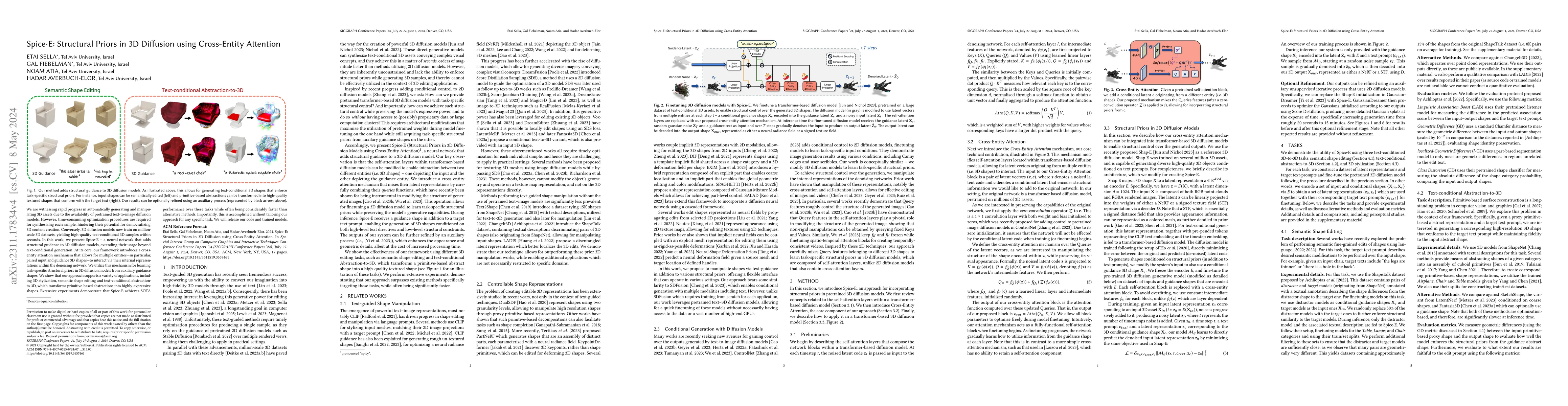 Thumbnail for Spice-E : Structural Priors in 3D Diffusion using Cross-Entity Attention