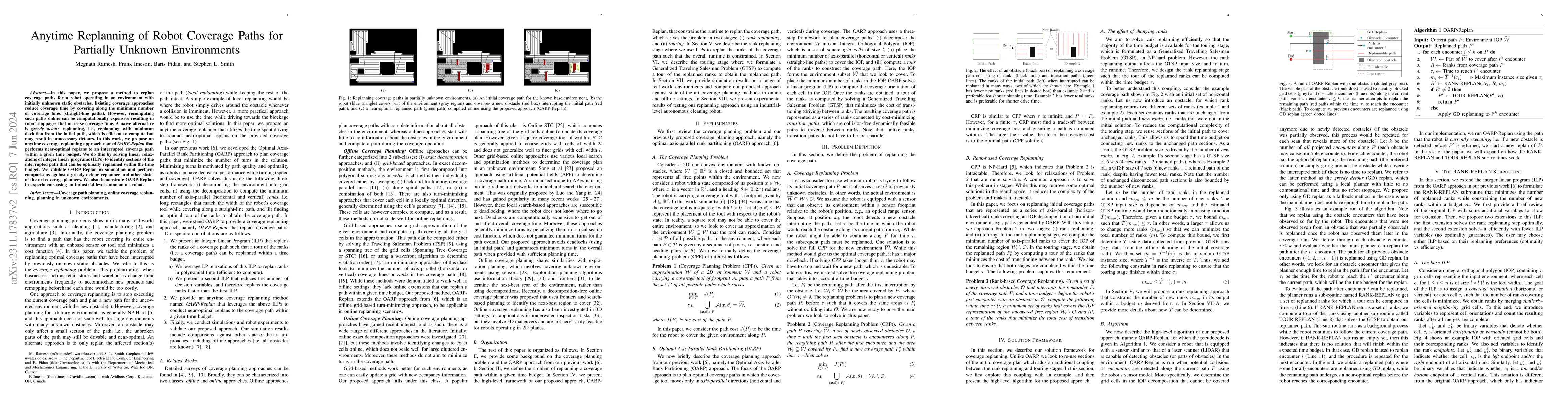Thumbnail for Anytime Replanning of Robot Coverage Paths for Partially Unknown
  Environments