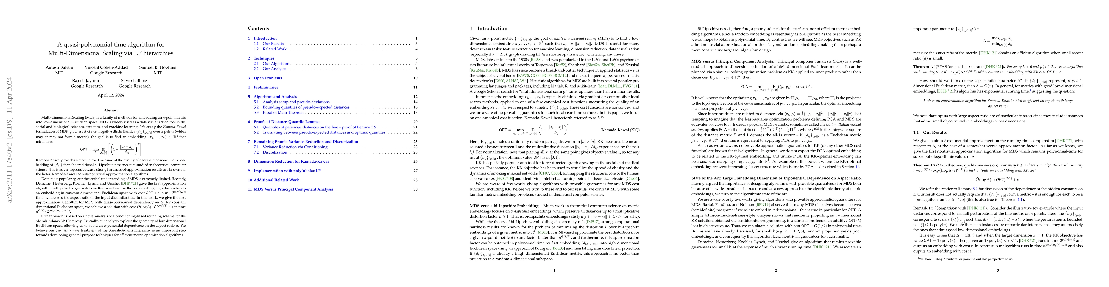 Thumbnail for A quasi-polynomial time algorithm for Multi-Dimensional Scaling via LP
  hierarchies