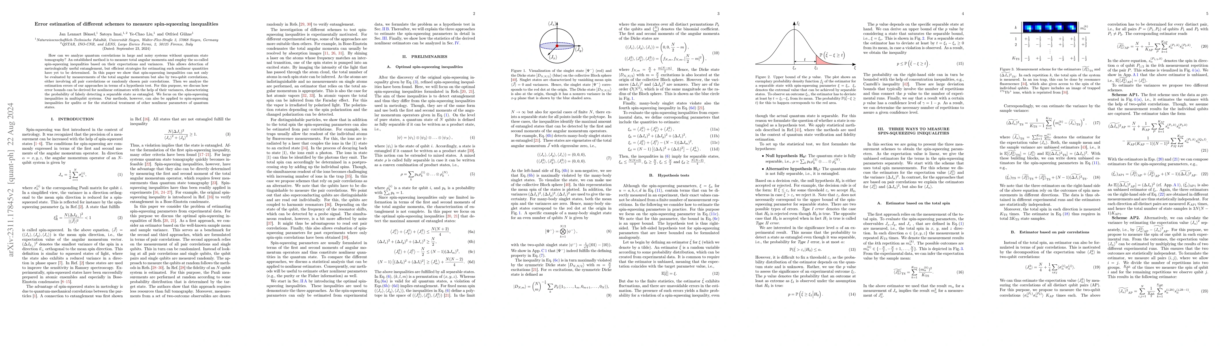 Thumbnail for Error estimation of different schemes to measure spin-squeezing
  inequalities