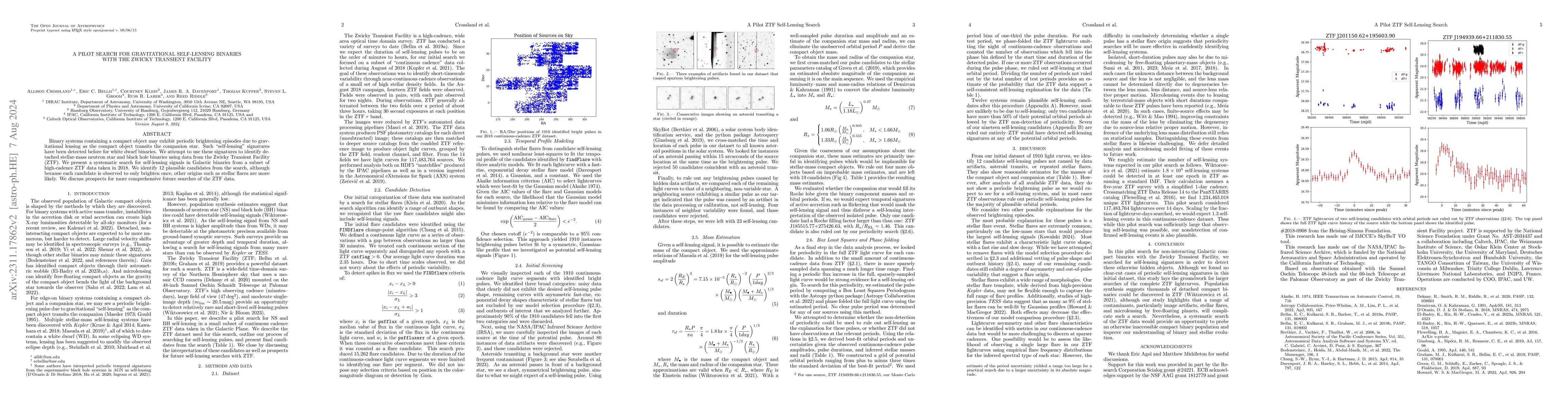 Thumbnail for A Pilot Search for Gravitational Self-Lensing Binaries with the Zwicky
  Transient Facility
