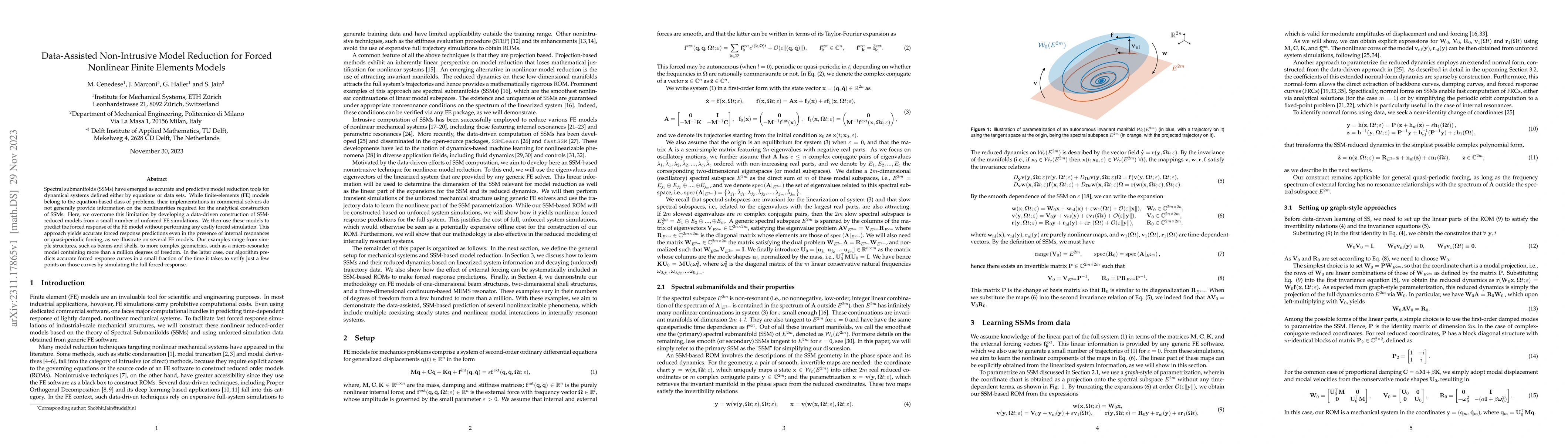 Thumbnail for Data-Assisted Non-Intrusive Model Reduction for Forced Nonlinear Finite
  Elements Models