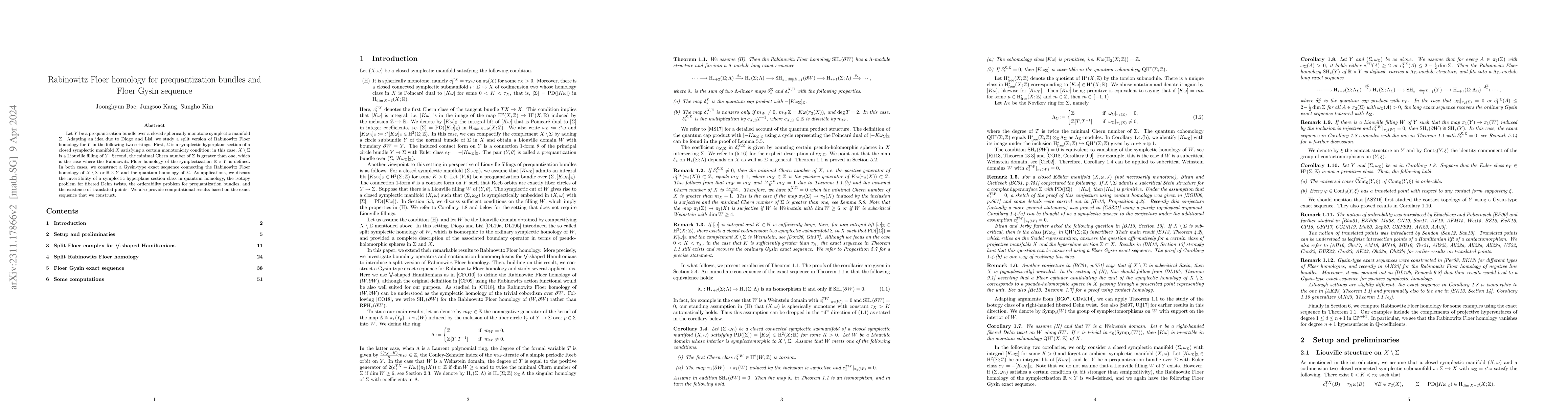 Thumbnail for Rabinowitz Floer homology for prequantization bundles and Floer Gysin
  sequence
