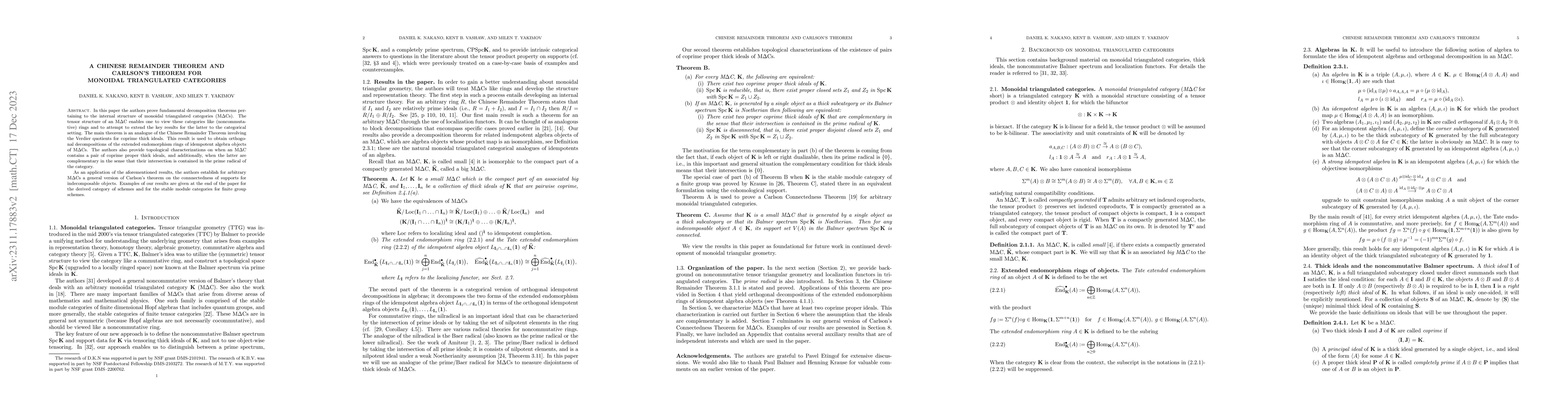 Thumbnail for A Chinese remainder theorem and Carlson's theorem for monoidal
  triangulated categories