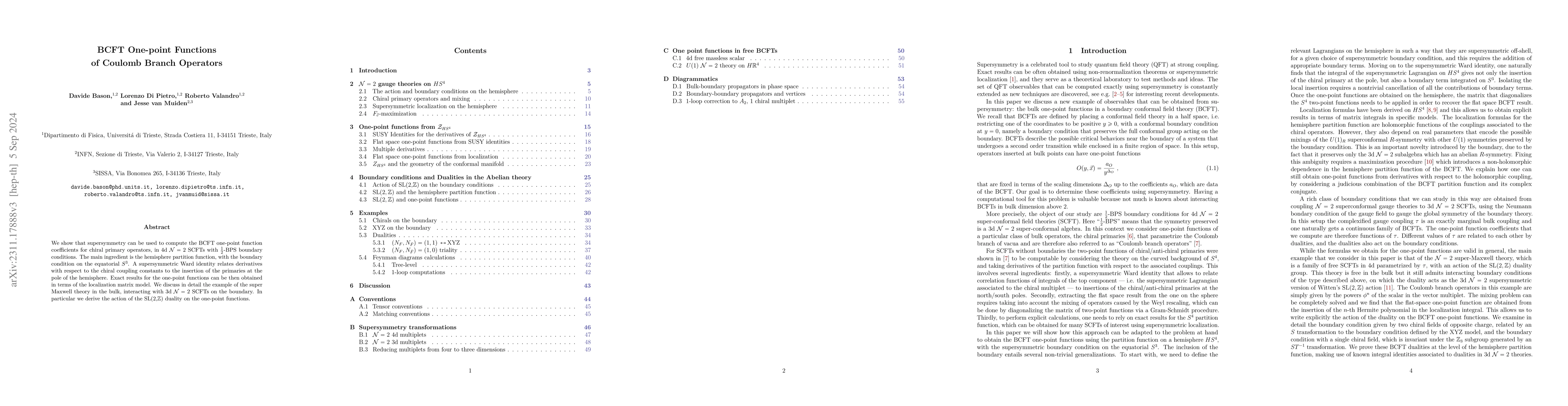 Thumbnail for BCFT One-point Functions of Coulomb Branch Operators