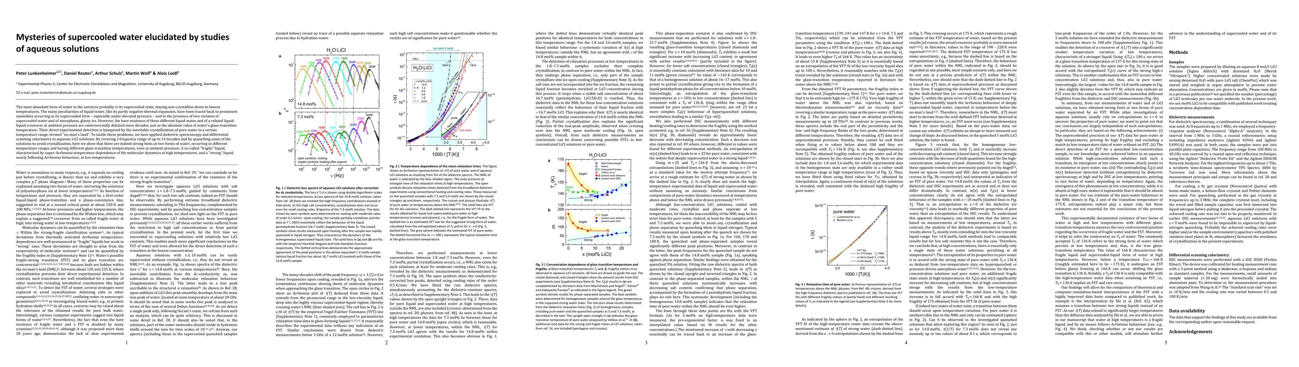 Thumbnail for Mysteries of supercooled water elucidated by studies of aqueous
  solutions
