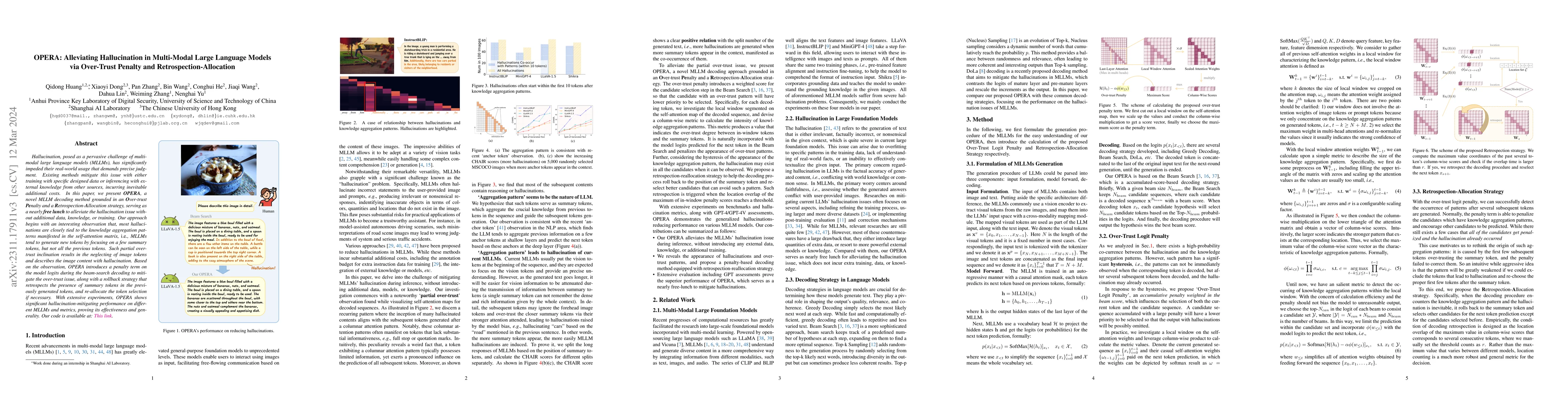 Thumbnail for OPERA: Alleviating Hallucination in Multi-Modal Large Language Models
  via Over-Trust Penalty and Retrospection-Allocation