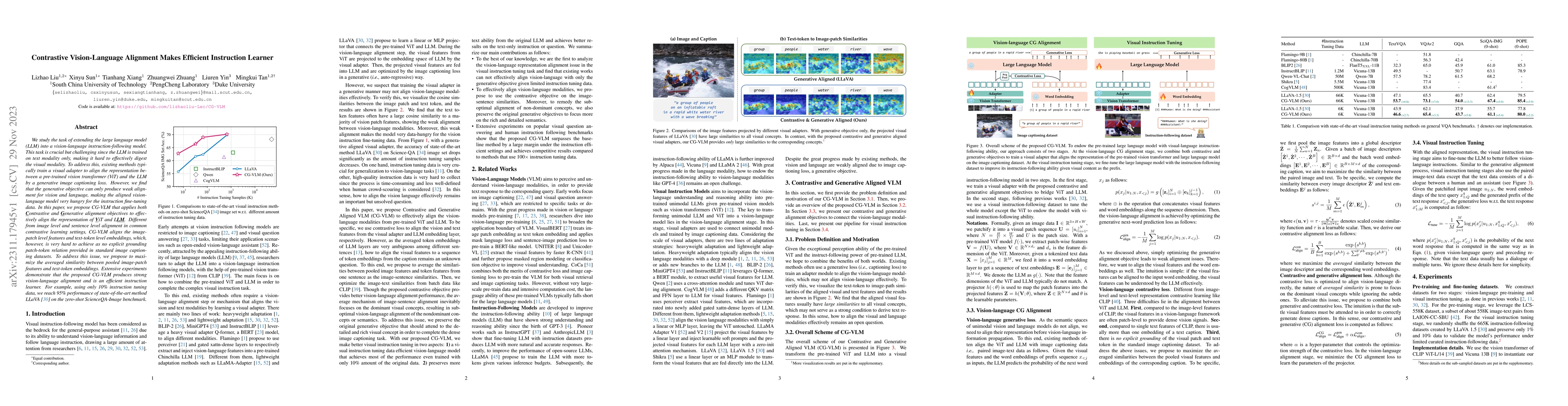 Thumbnail for Contrastive Vision-Language Alignment Makes Efficient Instruction
  Learner