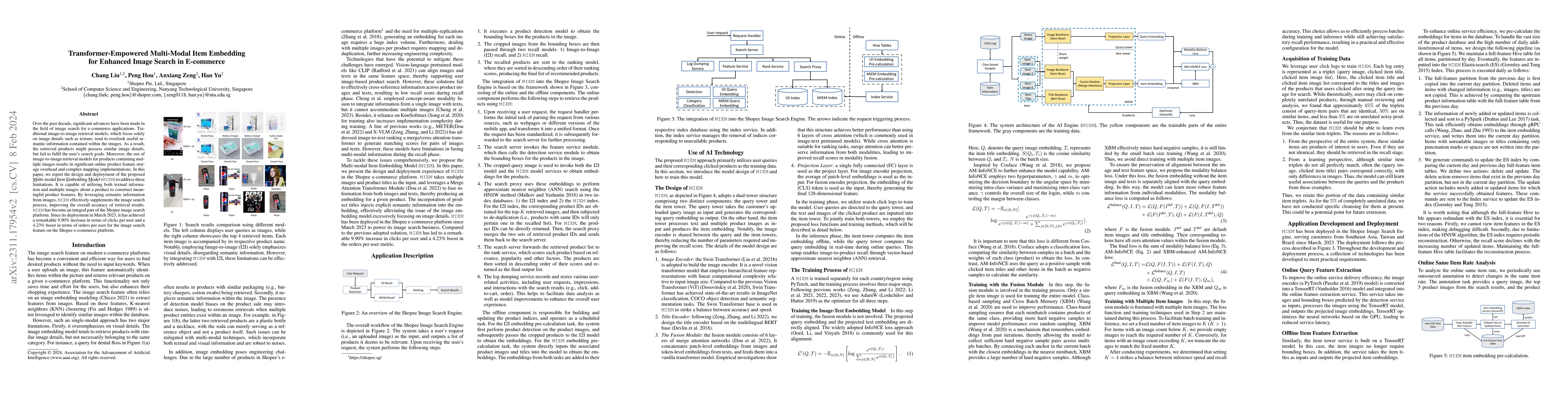 Thumbnail for Transformer-empowered Multi-modal Item Embedding for Enhanced Image
  Search in E-Commerce