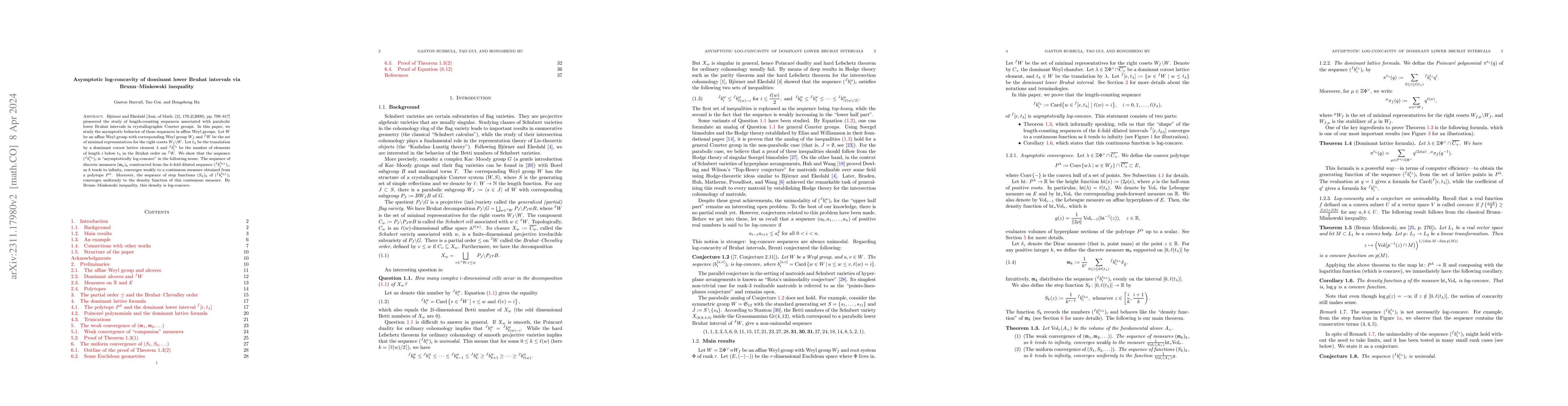 Thumbnail for Asymptotic Log-concavity of Dominant Lower Bruhat Intervals via
  Brunn--Minkowski Inequality