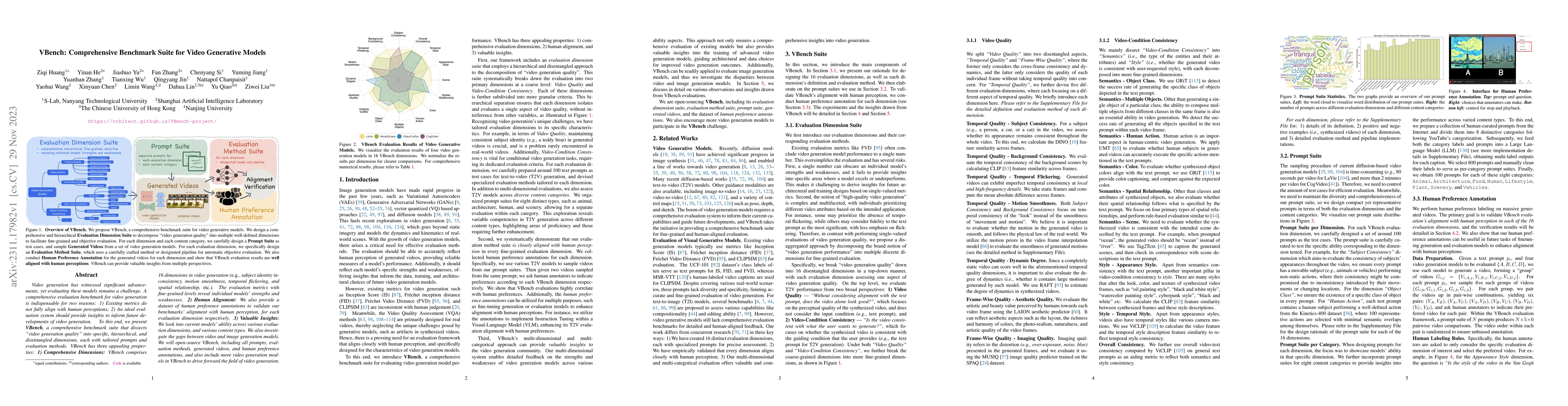 Thumbnail for VBench: Comprehensive Benchmark Suite for Video Generative Models