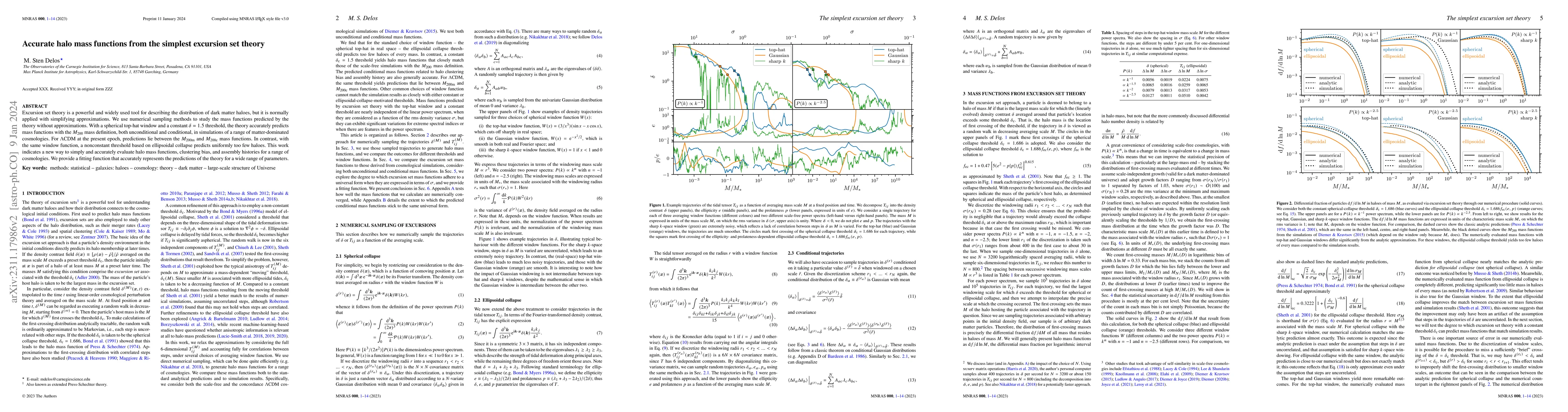 Thumbnail for Accurate halo mass functions from the simplest excursion set theory