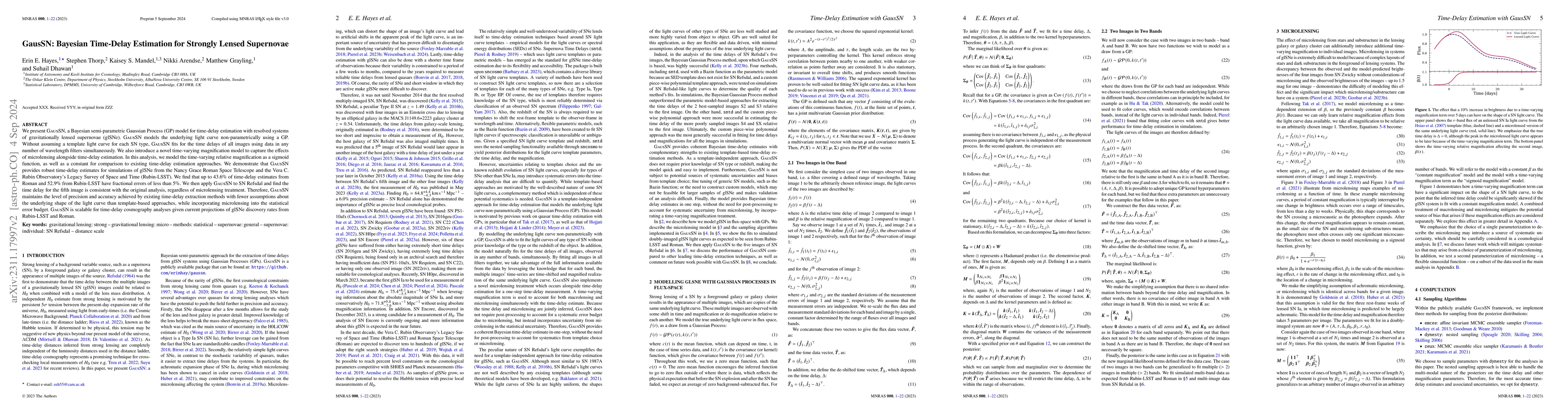 Thumbnail for GausSN: Bayesian Time-Delay Estimation for Strongly Lensed Supernovae
