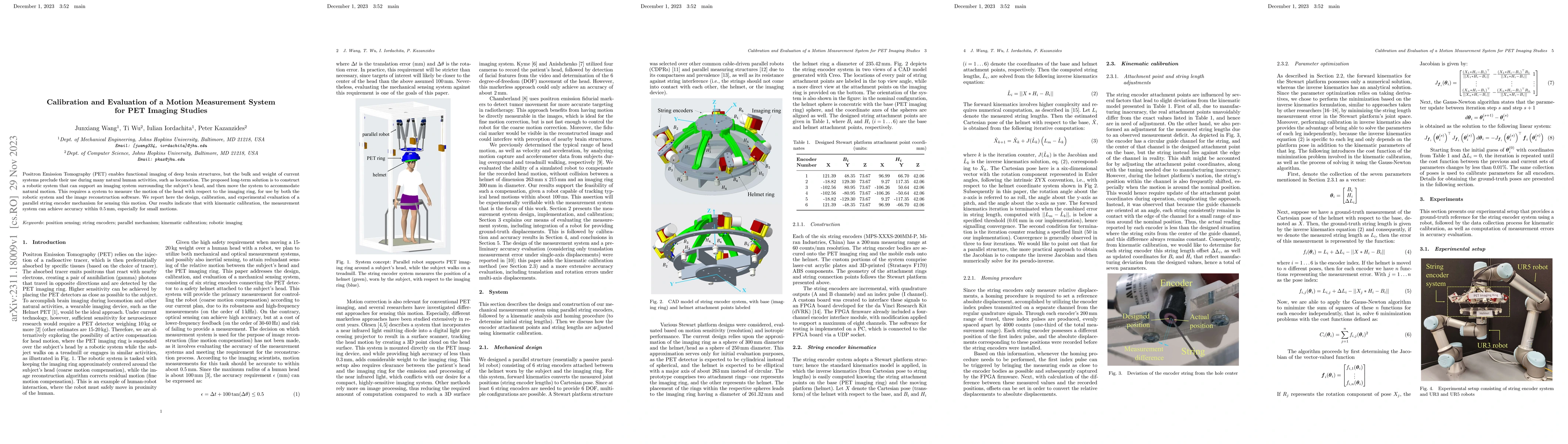 Thumbnail for Calibration and evaluation of a motion measurement system for PET
  imaging studies