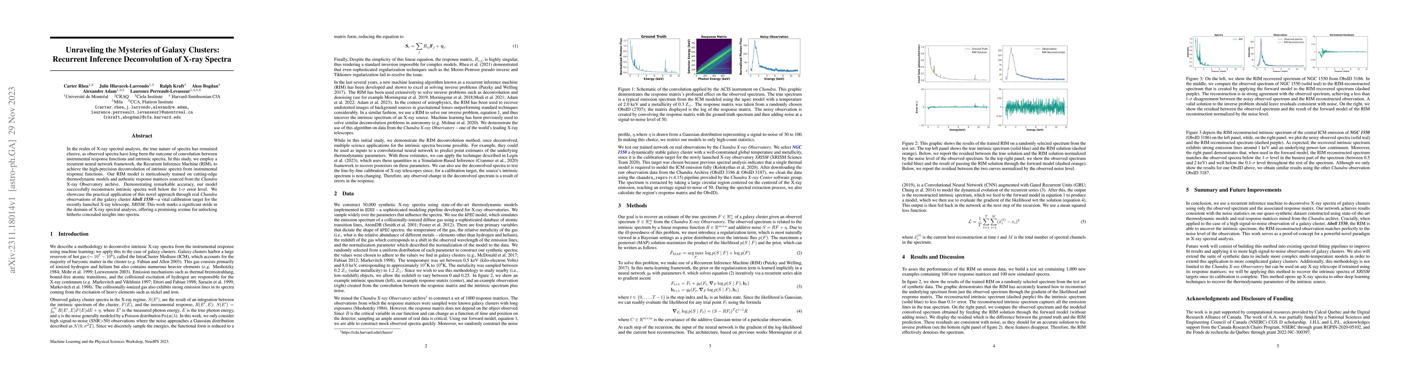 Thumbnail for Unraveling the Mysteries of Galaxy Clusters: Recurrent Inference
  Deconvolution of X-ray Spectra