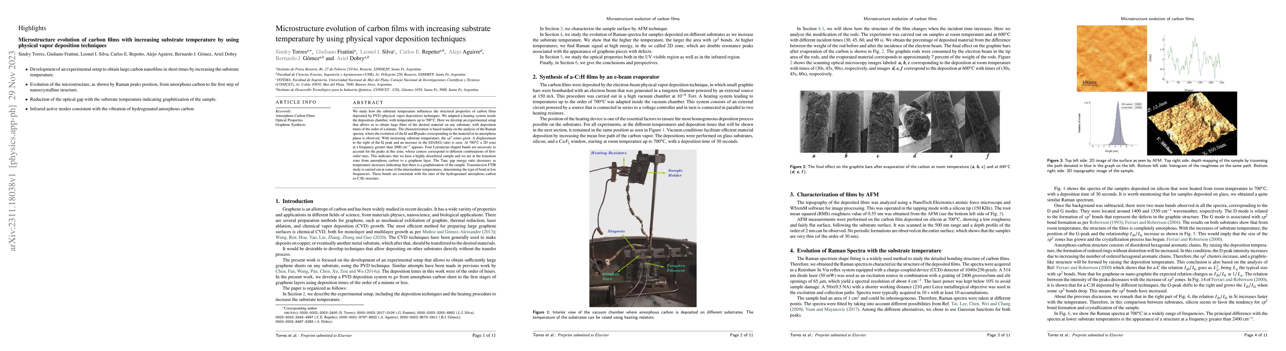 Thumbnail for Microstructure evolution of carbon films with increasing substrate
  temperature by using physical vapor deposition techniques