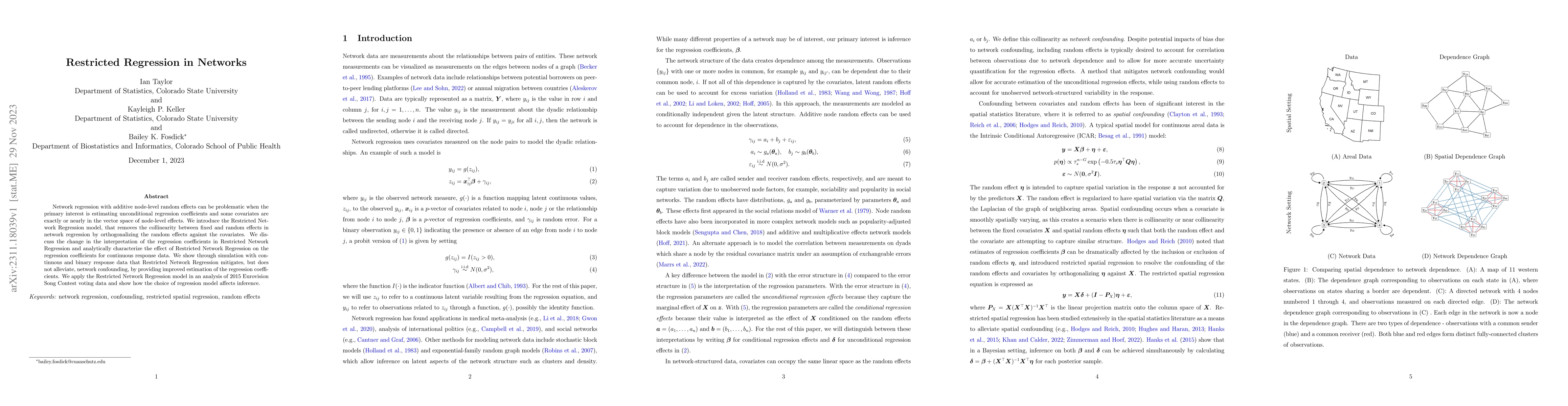 Thumbnail for Restricted Regression in Networks
