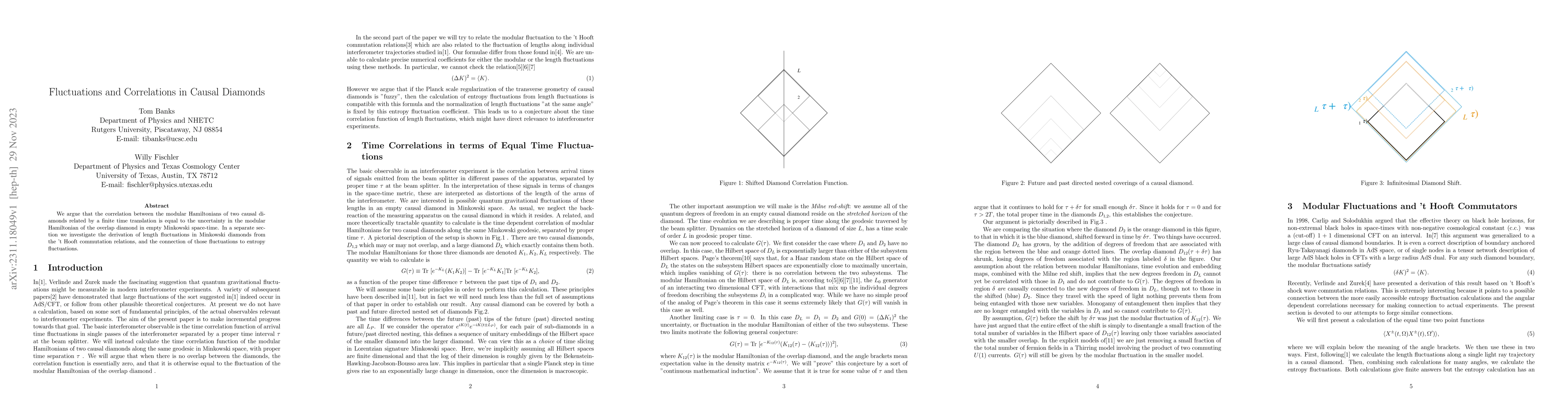 Thumbnail for Fluctuations and Correlations in Causal Diamonds