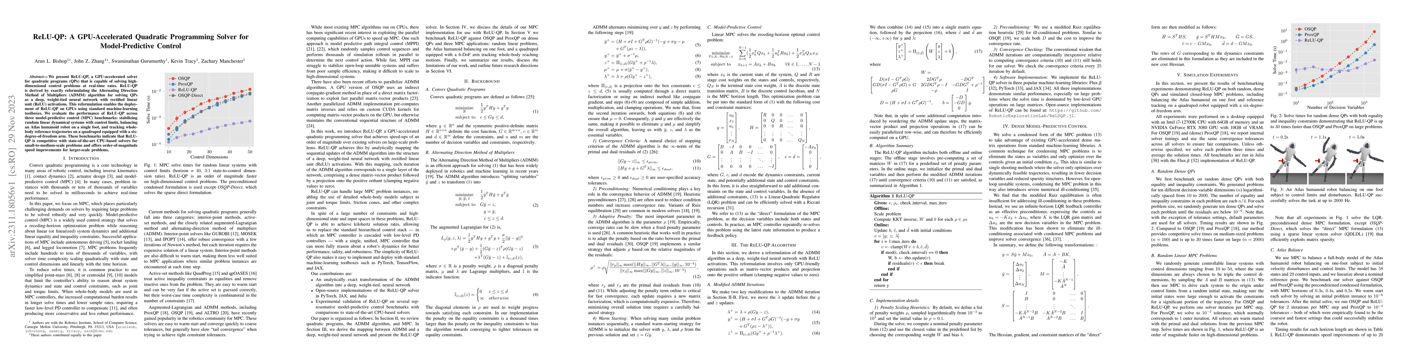 Thumbnail for ReLU-QP: A GPU-Accelerated Quadratic Programming Solver for
  Model-Predictive Control