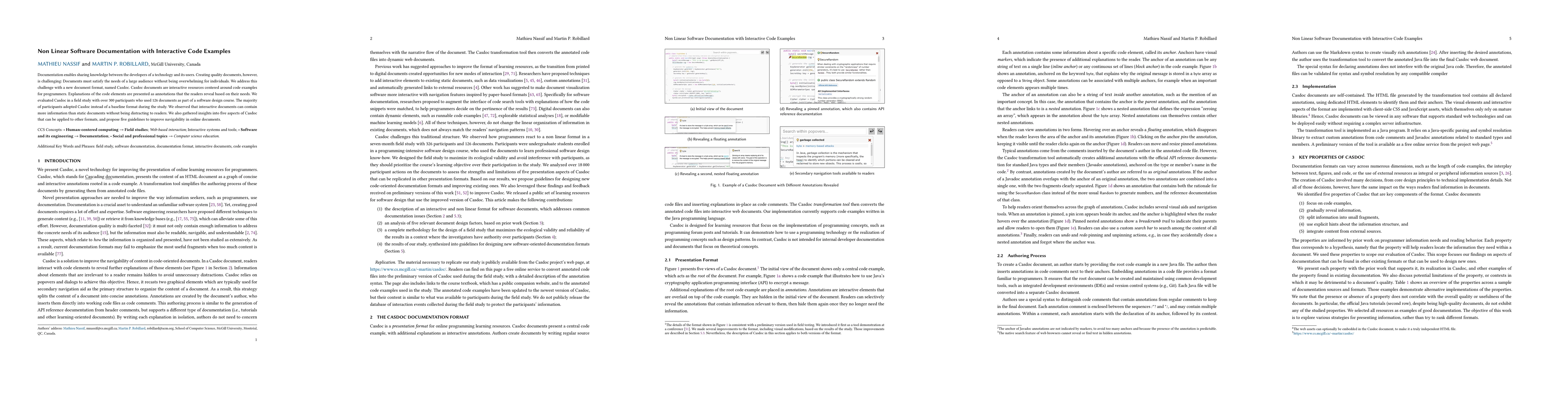 Thumbnail for Non Linear Software Documentation with Interactive Code Examples