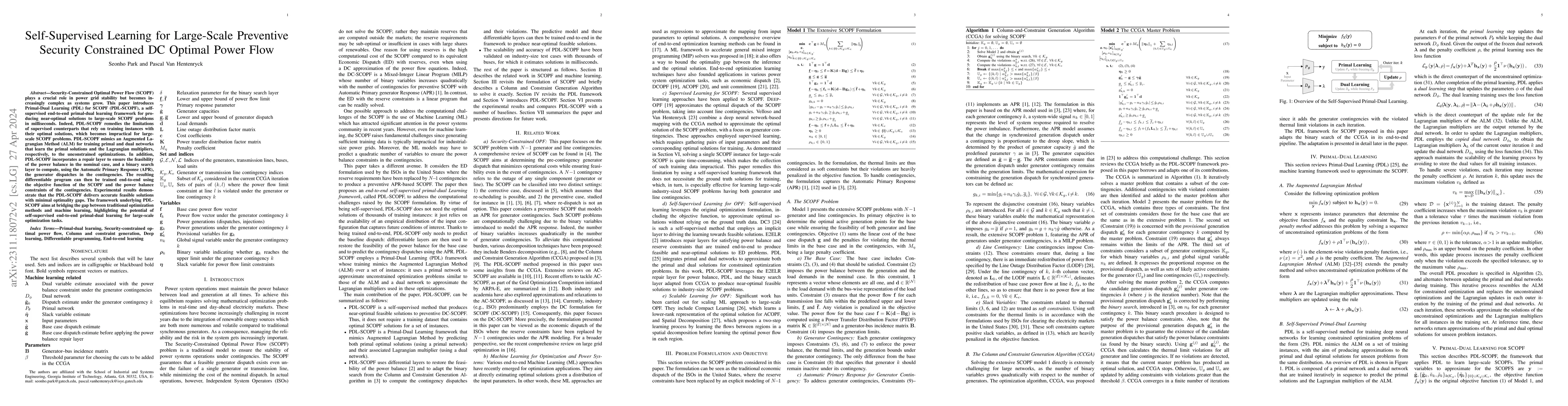 Thumbnail for Self-Supervised Learning for Large-Scale Preventive Security Constrained
  DC Optimal Power Flow