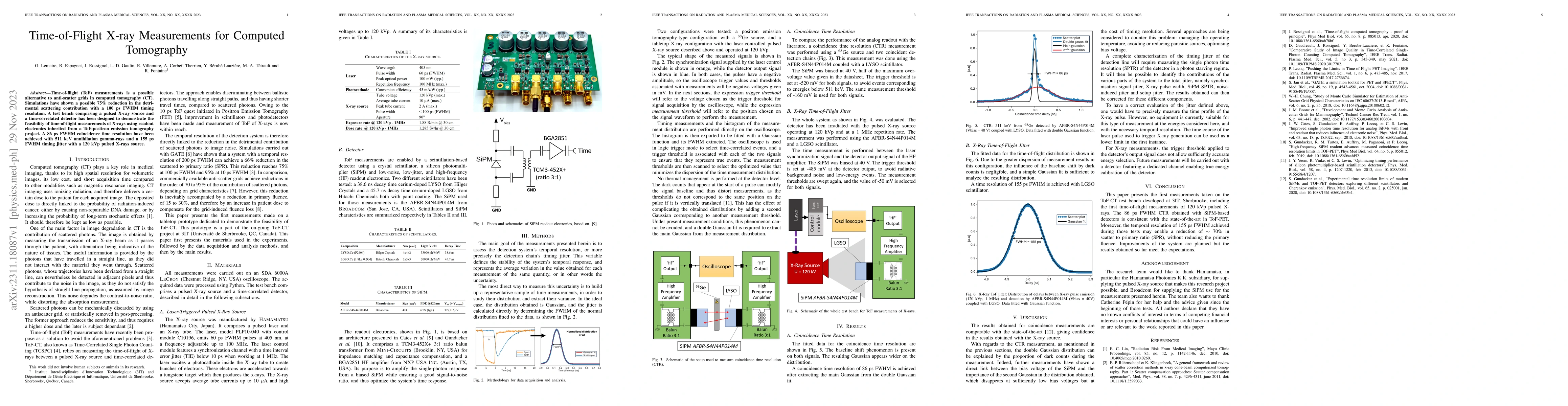 Thumbnail for Time-of-Flight X-ray Measurements for Computed Tomography