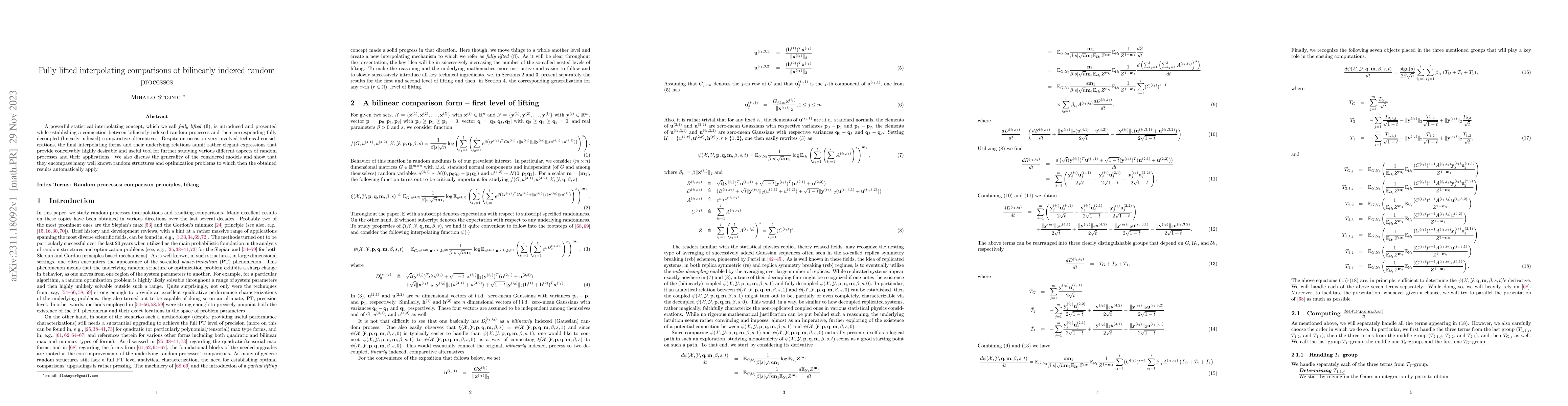 Thumbnail for Fully lifted interpolating comparisons of bilinearly indexed random
  processes