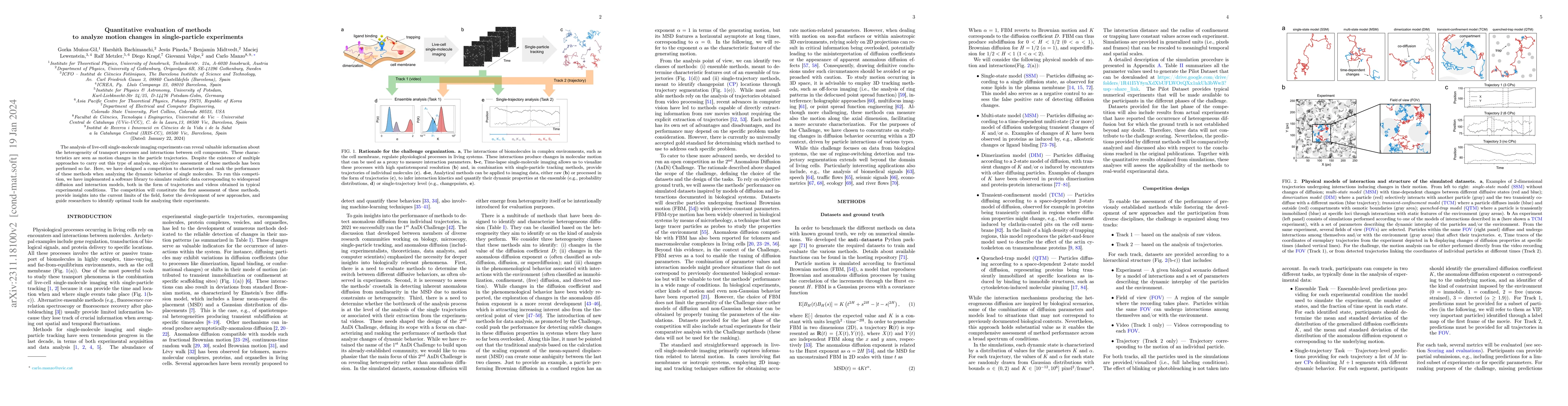 Thumbnail for Quantitative evaluation of methods to analyze motion changes in
  single-particle experiments