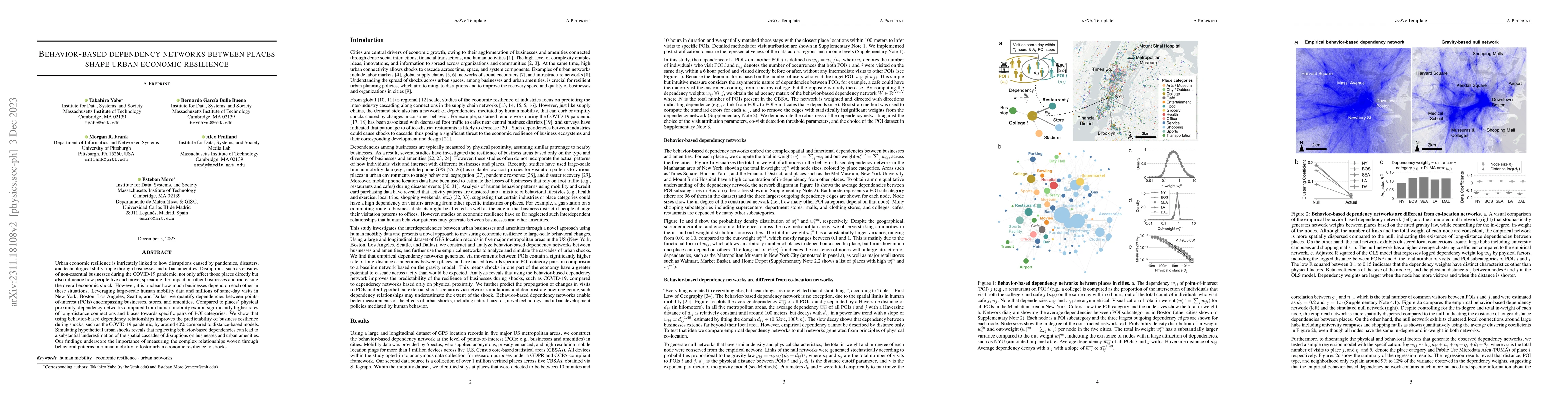 Thumbnail for Behavior-based dependency networks between places shape urban economic
  resilience
