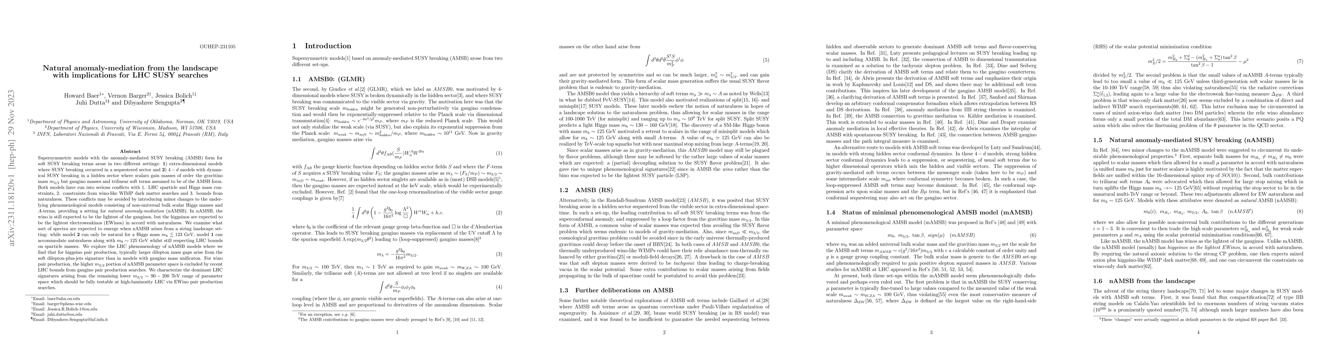 Thumbnail for Natural anomaly-mediation from the landscape with implications for LHC
  SUSY searches