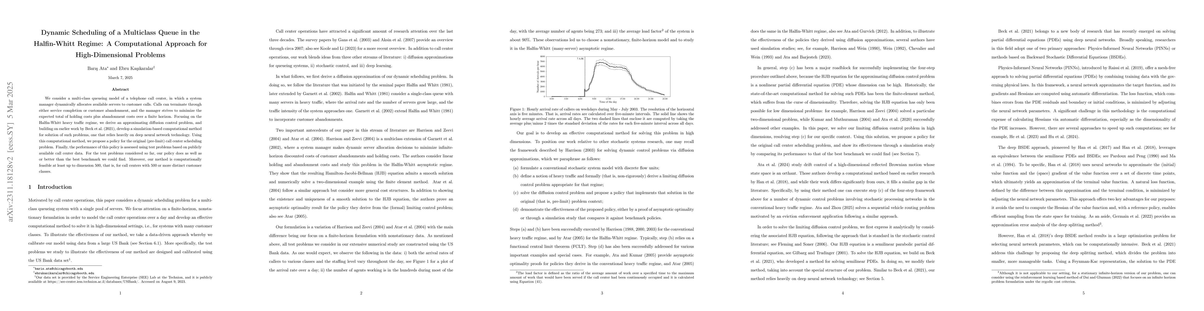 Thumbnail for Dynamic Scheduling of a Multiclass Queue in the Halfin-Whitt Regime: A
  Computational Approach for High-Dimensional Problems
