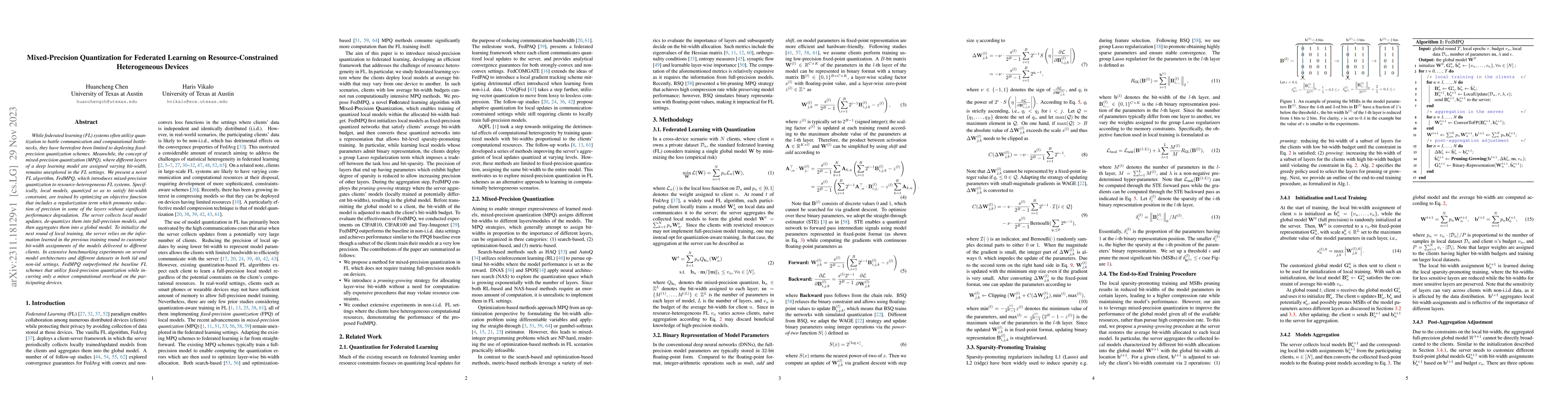 Thumbnail for Mixed-Precision Quantization for Federated Learning on
  Resource-Constrained Heterogeneous Devices