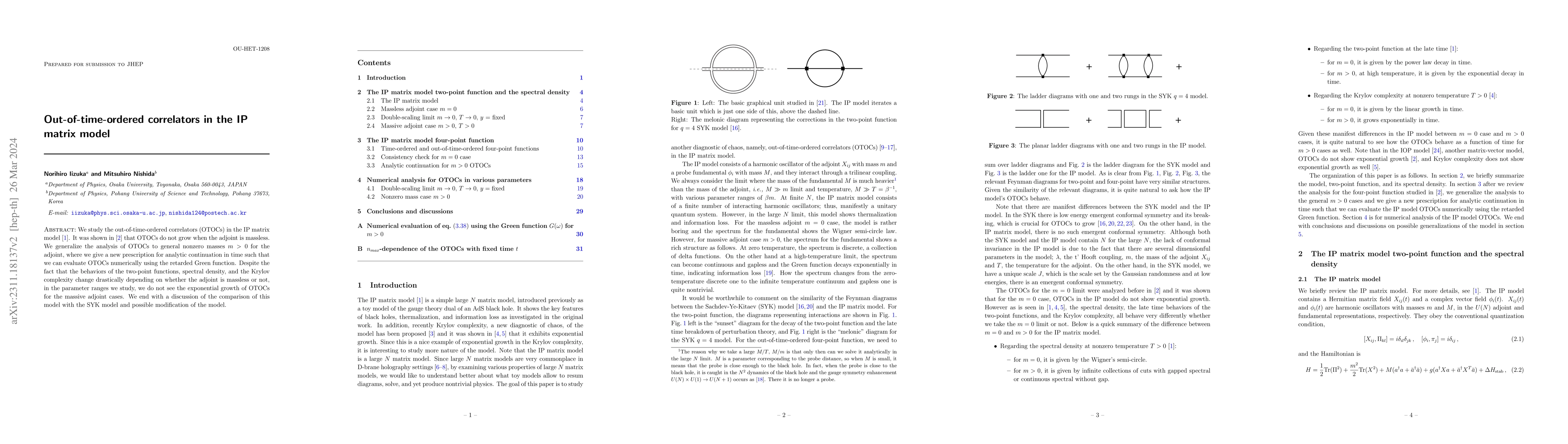 Thumbnail for Out-of-time-ordered correlators in the IP matrix model