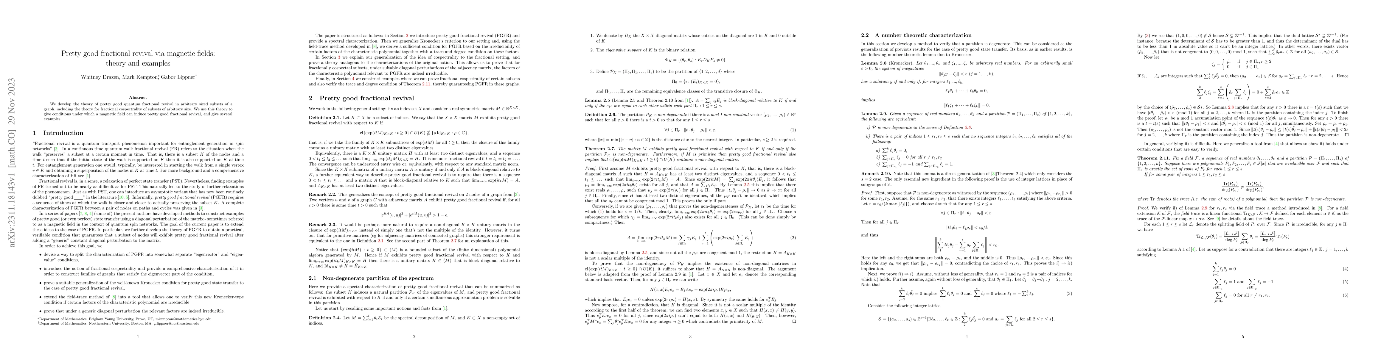Thumbnail for Pretty good fractional revival via magnetic fields: theory and examples