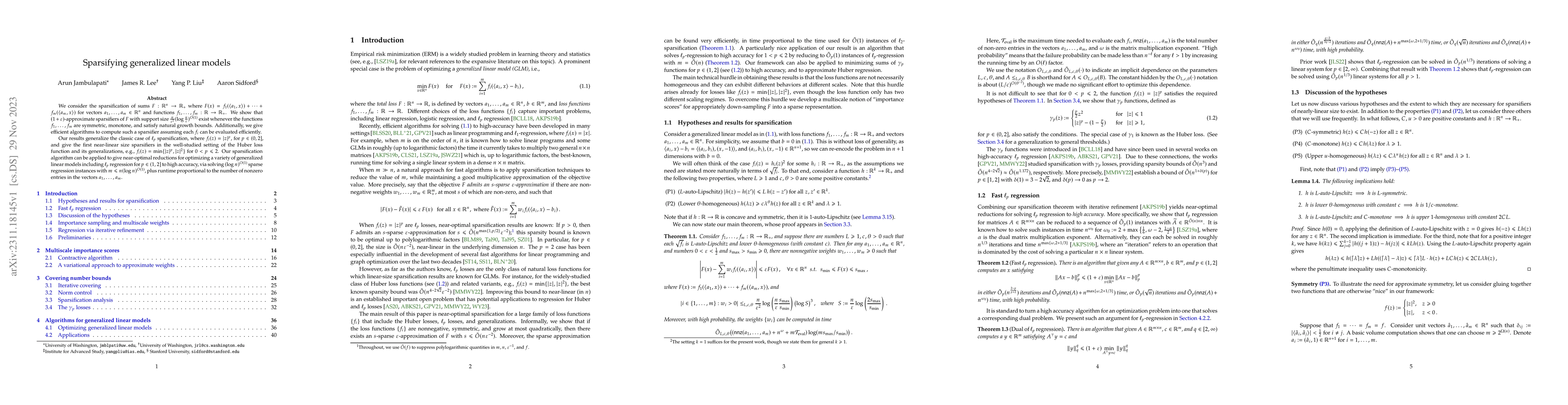 Thumbnail for Sparsifying generalized linear models