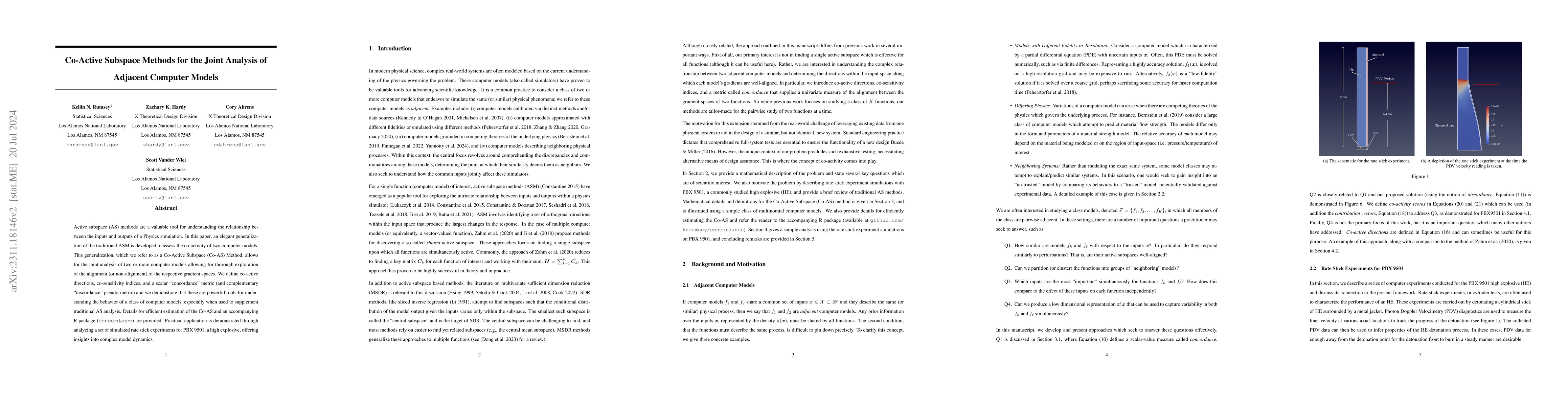 Thumbnail for Co-Active Subspace Methods for the Joint Analysis of Adjacent Computer
  Models