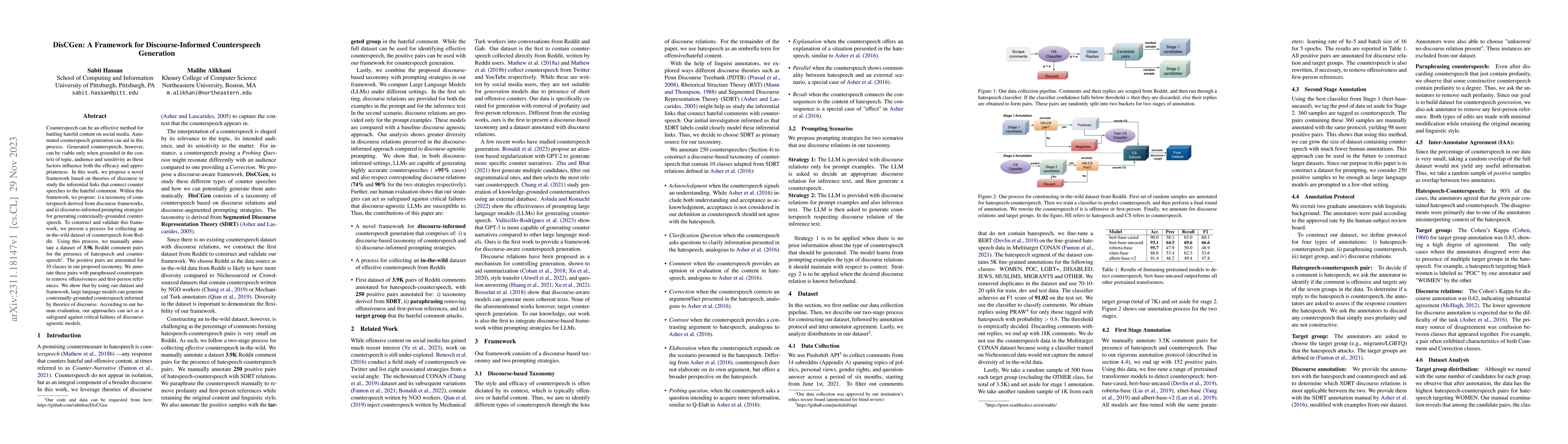 Thumbnail for DisCGen: A Framework for Discourse-Informed Counterspeech Generation