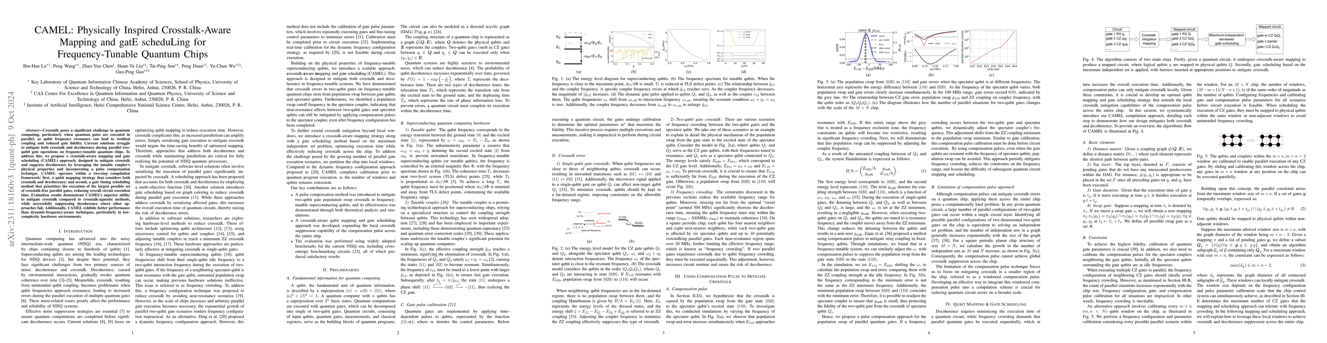 Thumbnail for CAMEL: Physically Inspired Crosstalk-Aware Mapping and gatE Scheduling
  for Frequency-Tunable Quantum Chips