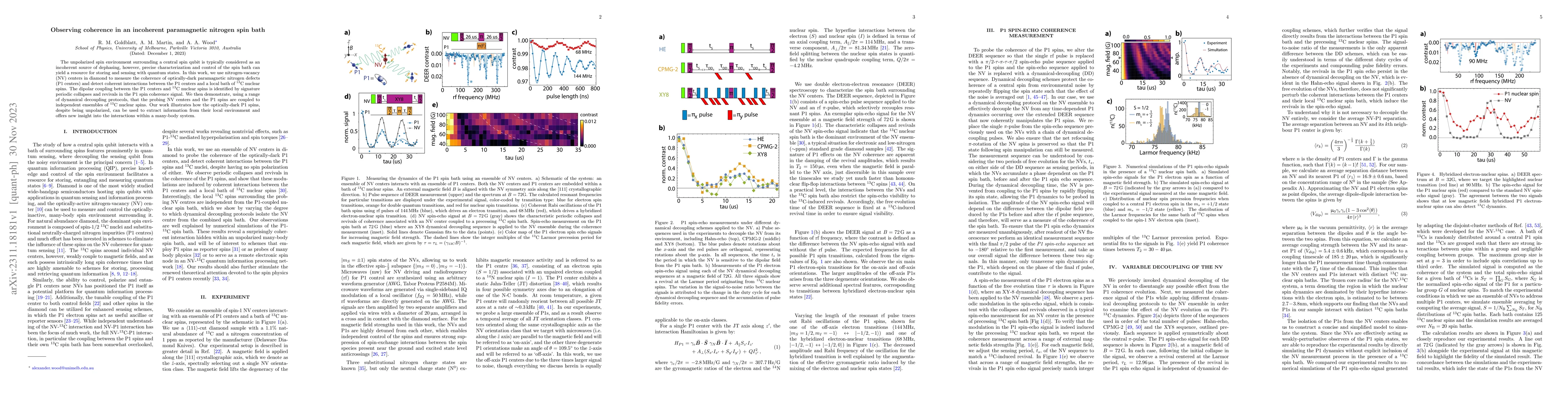 Thumbnail for Observing coherence in an incoherent paramagnetic nitrogen spin bath